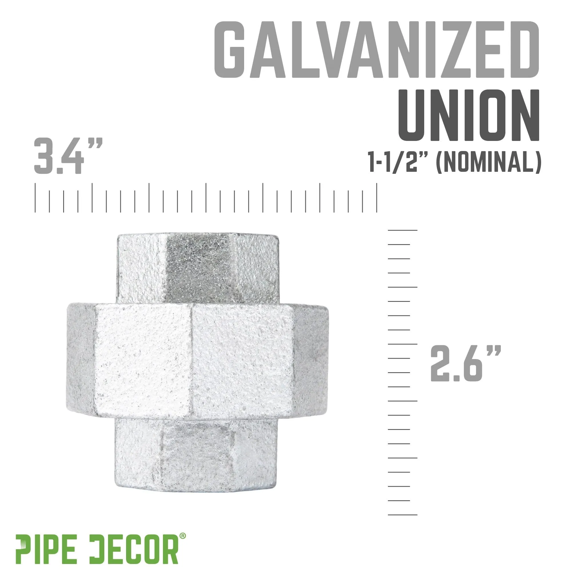 1 1/2 in. Galvanized Iron Union