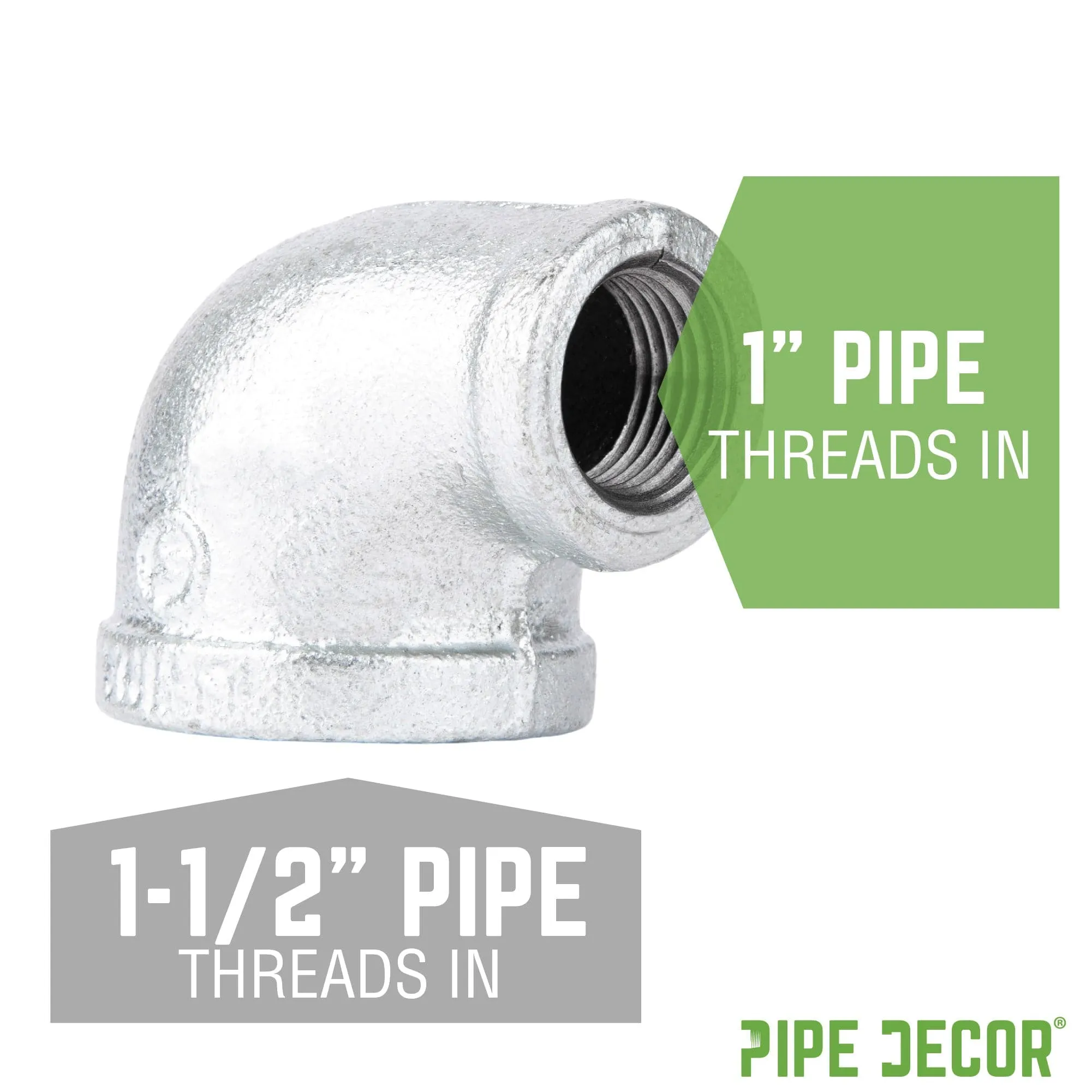1 1/2 in. x 1 in. Galvanized Iron Reducing Elbow