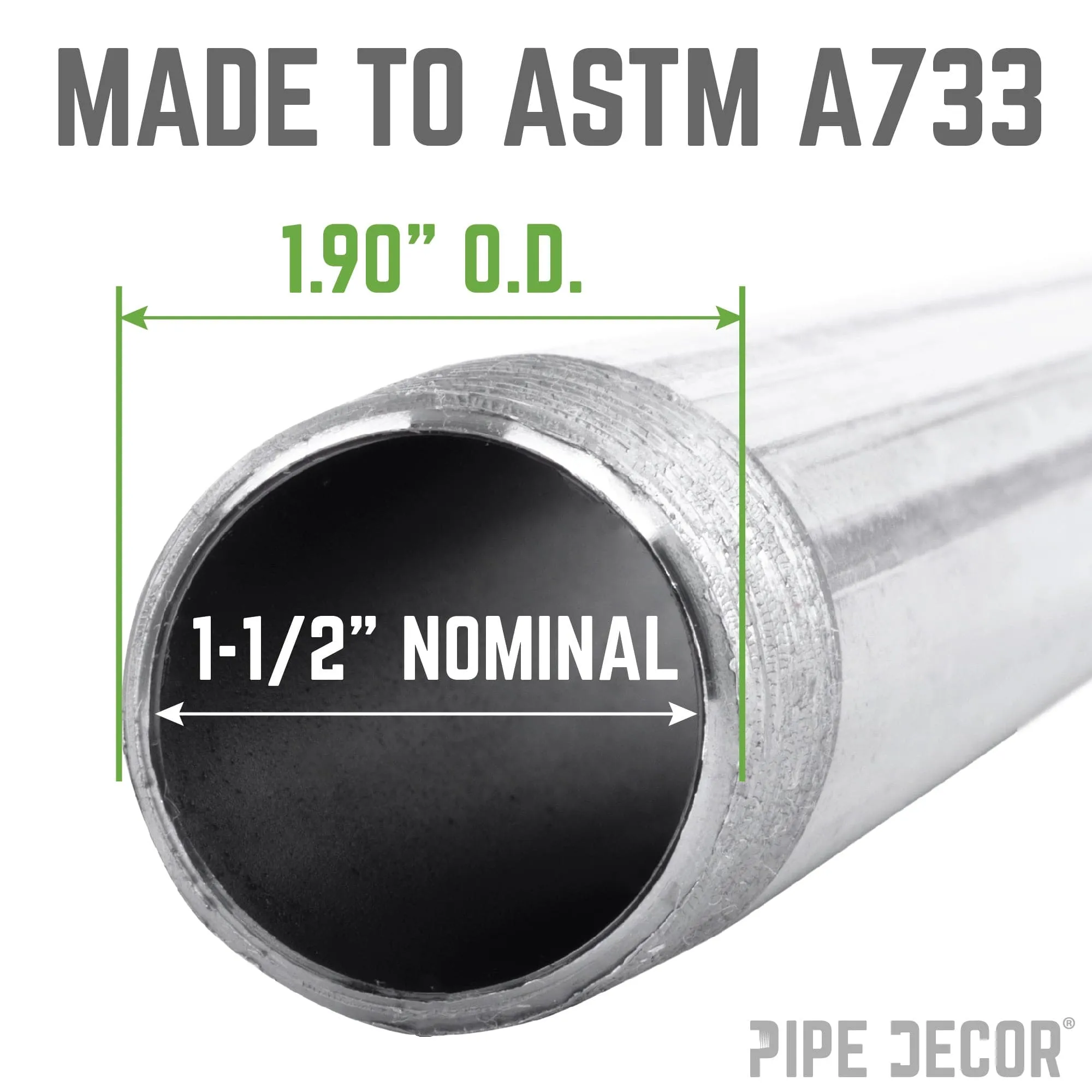 1 1/2 in. x 8 in. Galvanized Pipe