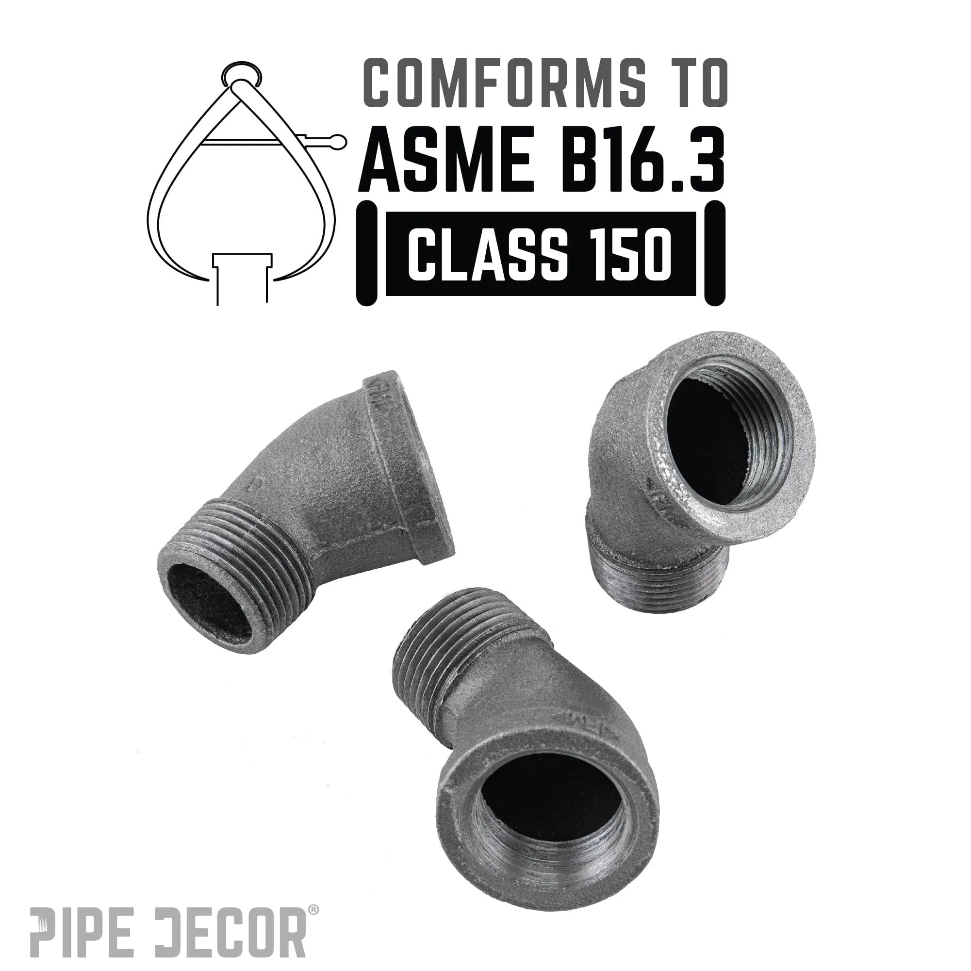 1/2 in. Black 45 Degree Street Elbow