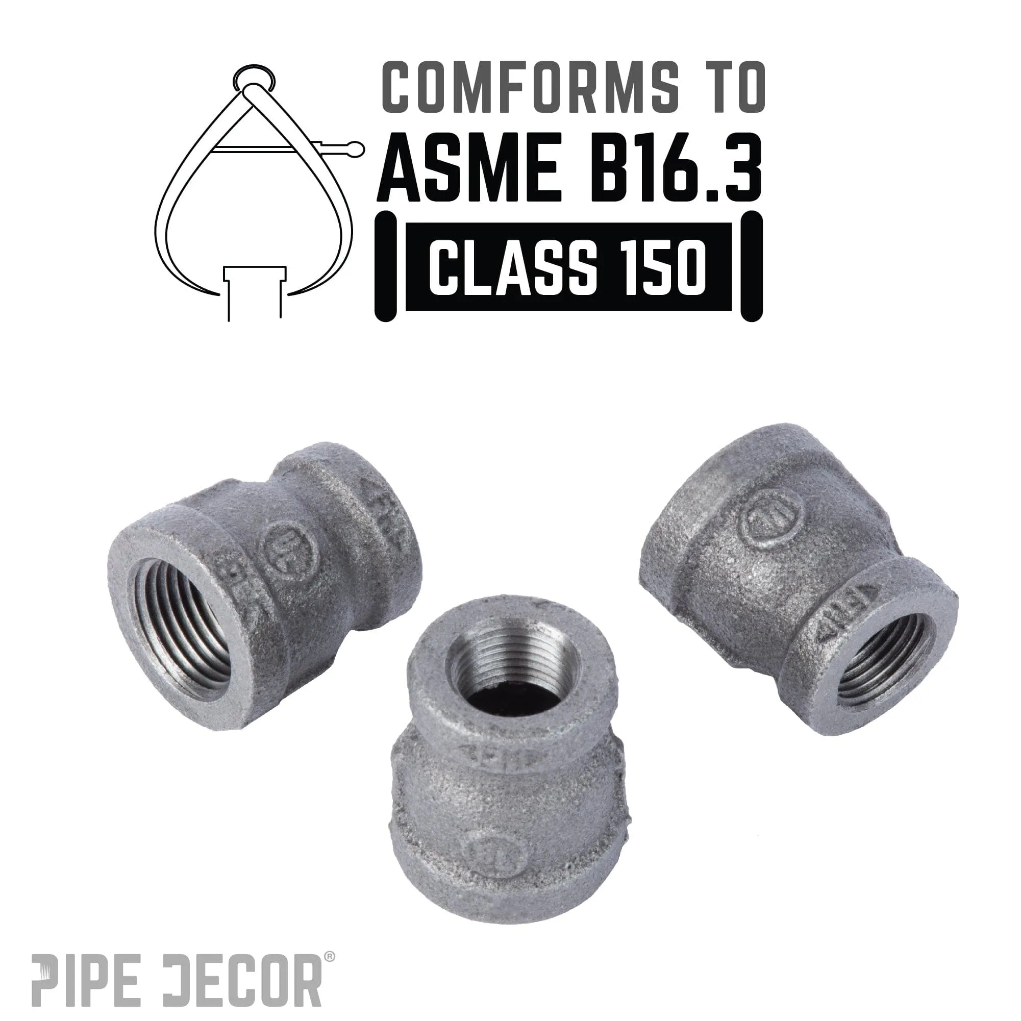 1/2 in. x 3/8 in. Black Reducing Coupling