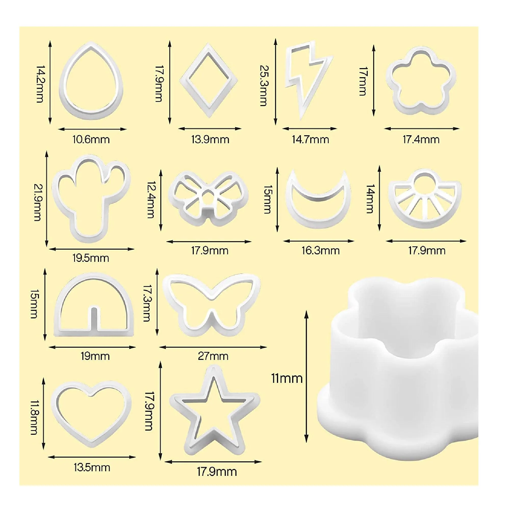 12 Pieces Polymer Clay Cutters for Making Clay Earrings | Clay Earring Making Kit