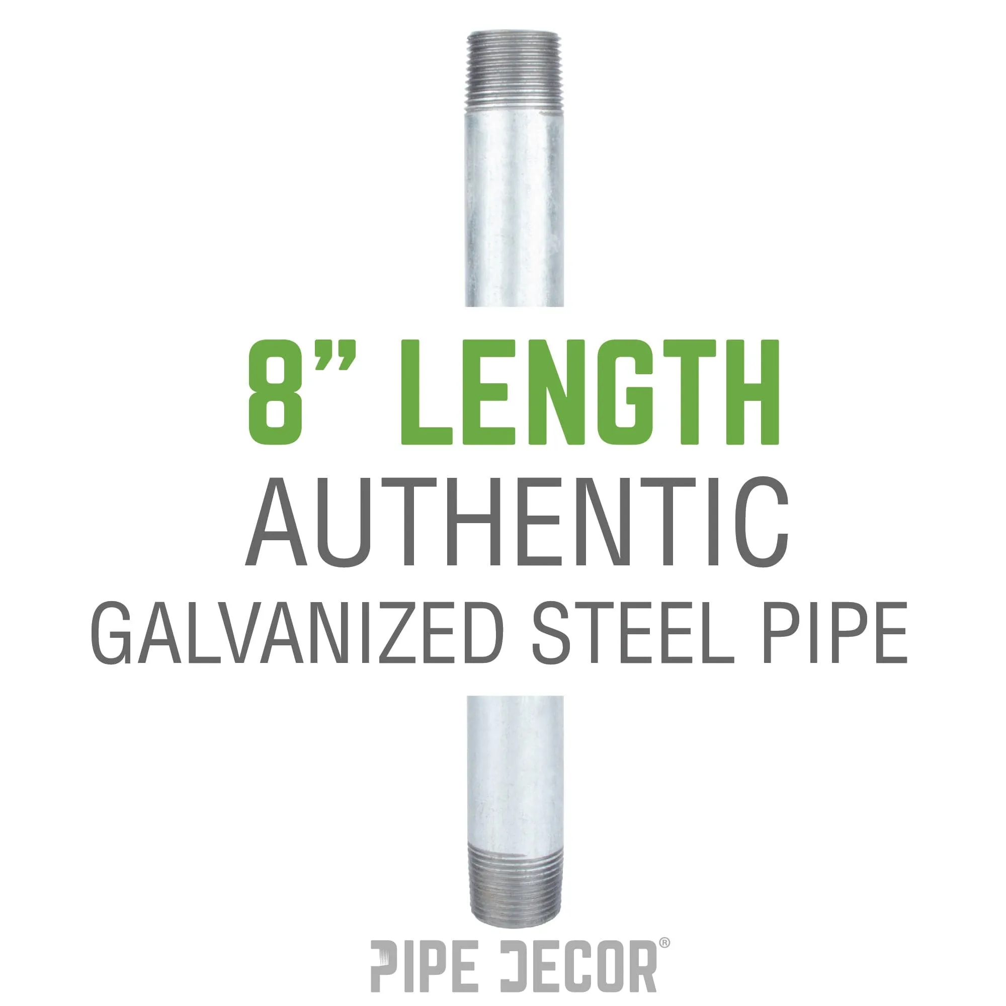 1/4 in. x 8 in. Galvanized Pipe