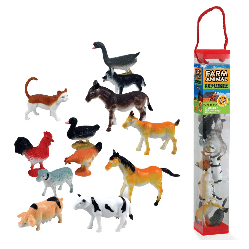 Animal Explorer - Farm Animals Tube - 12-piece Playset