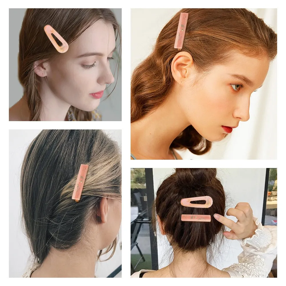 DIY Bobby Pin Making, with Iron Alligator Hair Clip Findings, Food Grade Silicone Molds, Birch Wooden Craft Sticks, Disposable Plastic Transfer Pipettes and UV Gel Nail Art Tinfoil