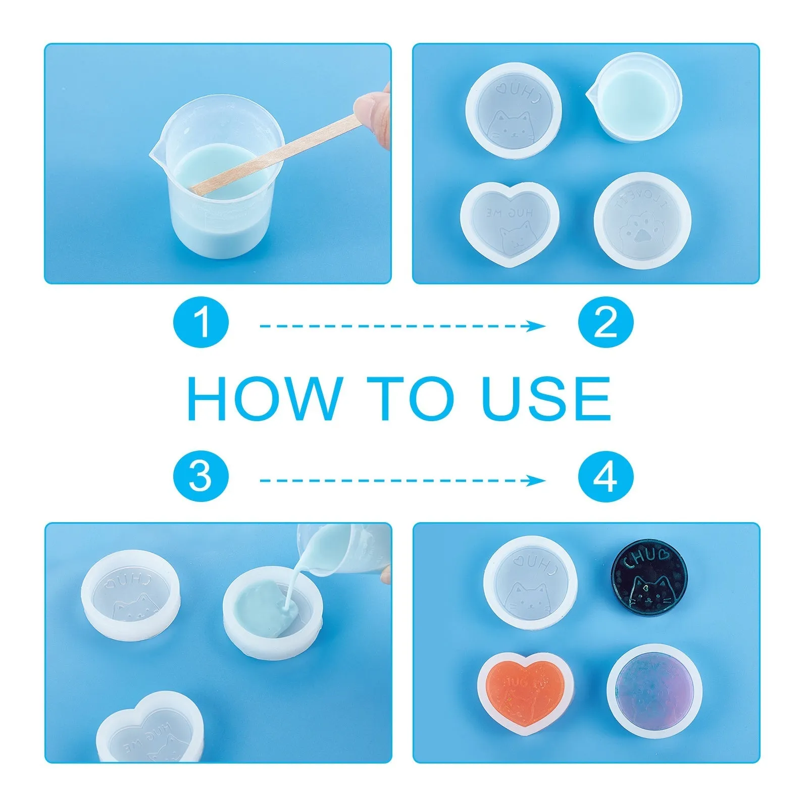 DIY Food Grade Silicone Molds, For UV Resin & Epoxy Resin Jewelry Making, with Birch Wooden Craft Ice Cream Sticks, Plastic Transfer Pipettes & Spoons & Measuring Cup, Latex Finger Cots, White, 58x14mm, Inner Diameter: 48mm, 1pc