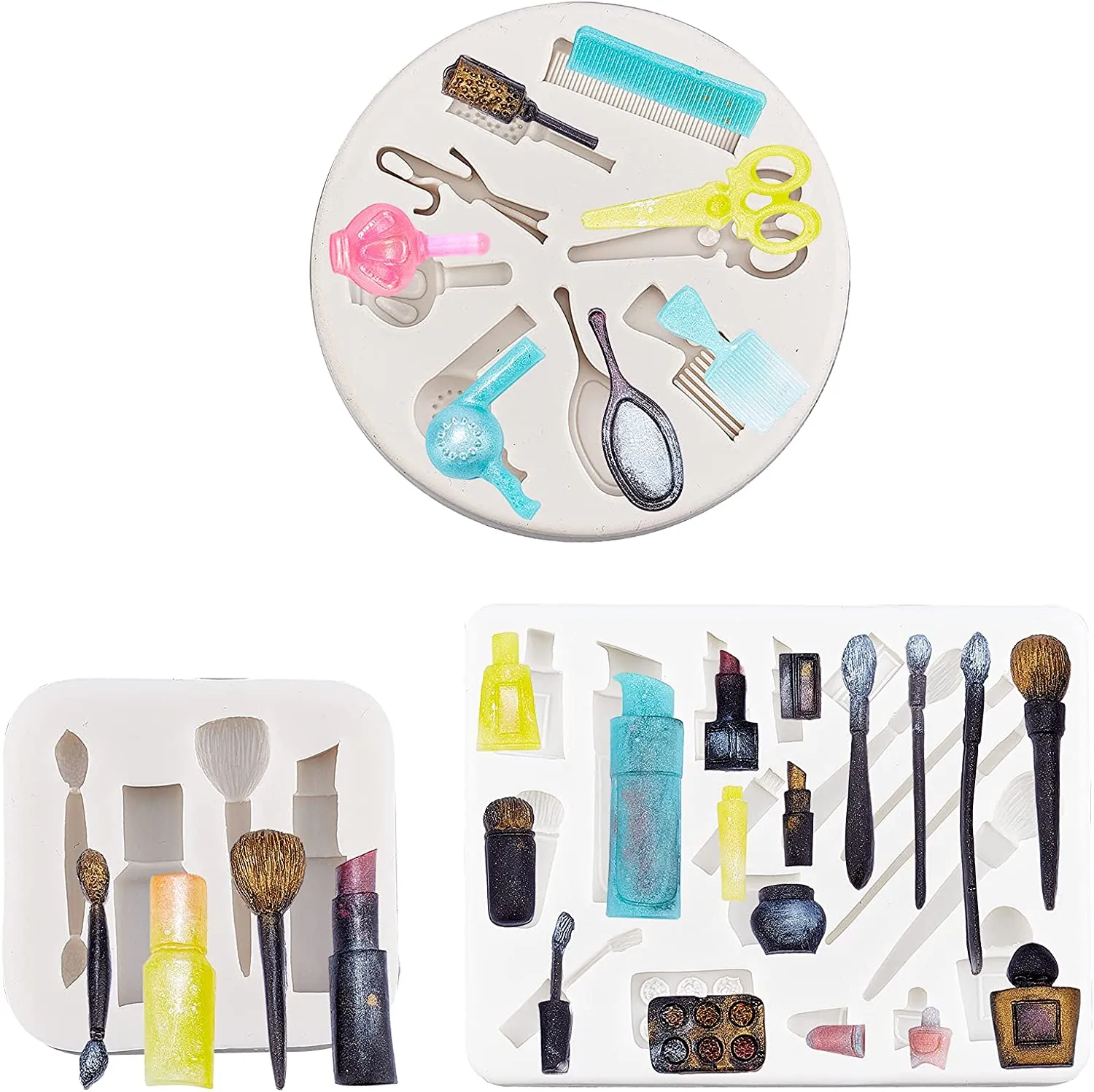 DIY Makeup Tools Silicone Molds Kits, with Silicone Measuring Cup, Plastic Transfer Pipettes, Disposable Latex Finger Cots, Birch Wooden Sticks, Mixed Color, 29pcs/set