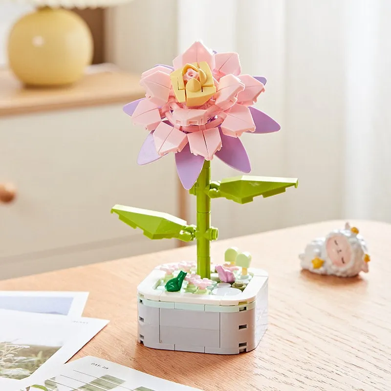 GIFT SET - DIY Floral Bliss: Craft Your Own Eternal Garden with Flower Building Block Kits