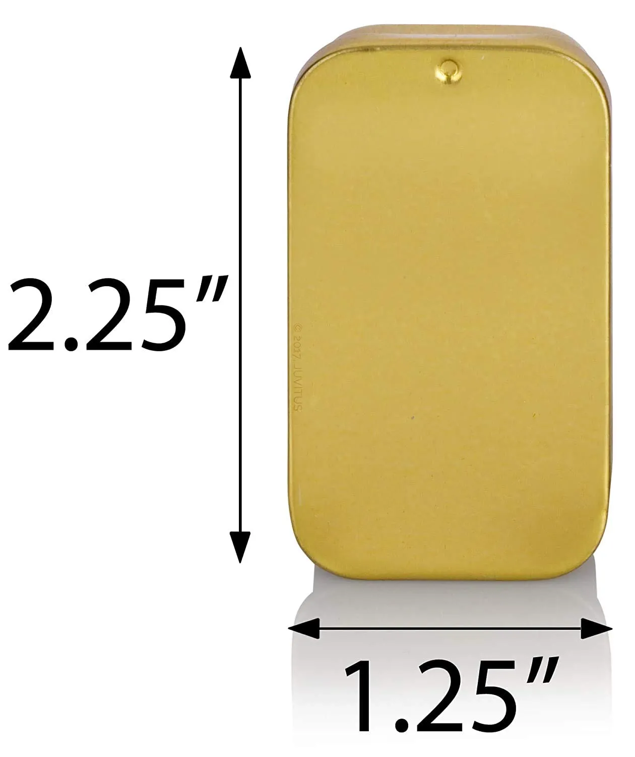 Gold Metal Slide Top Tin Containers (Small) for lip balm, crafts, storage, travel (Set of 5)