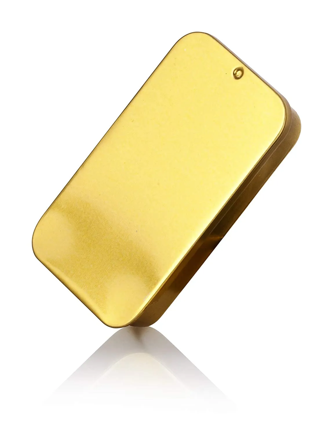 Gold Metal Slide Top Tin Containers (Small) for lip balm, crafts, storage, travel (Set of 5)