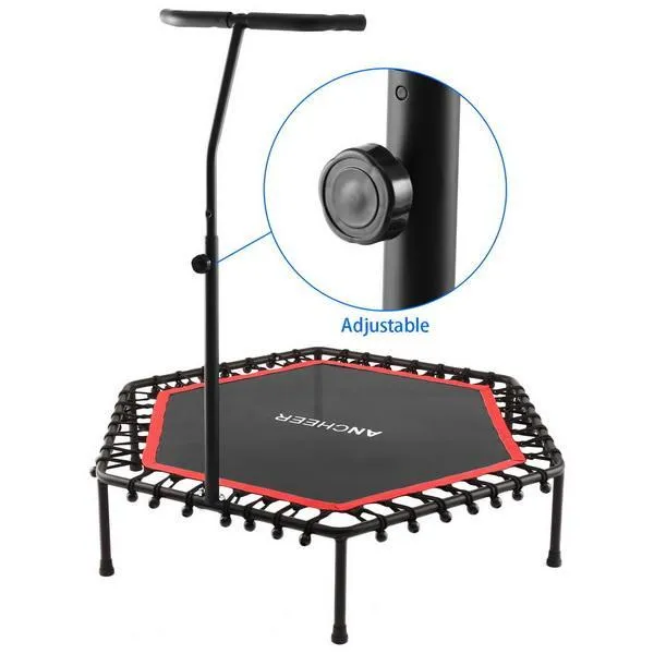 Indoor/Outdoor Trampoline with Adjustable Handle Bar