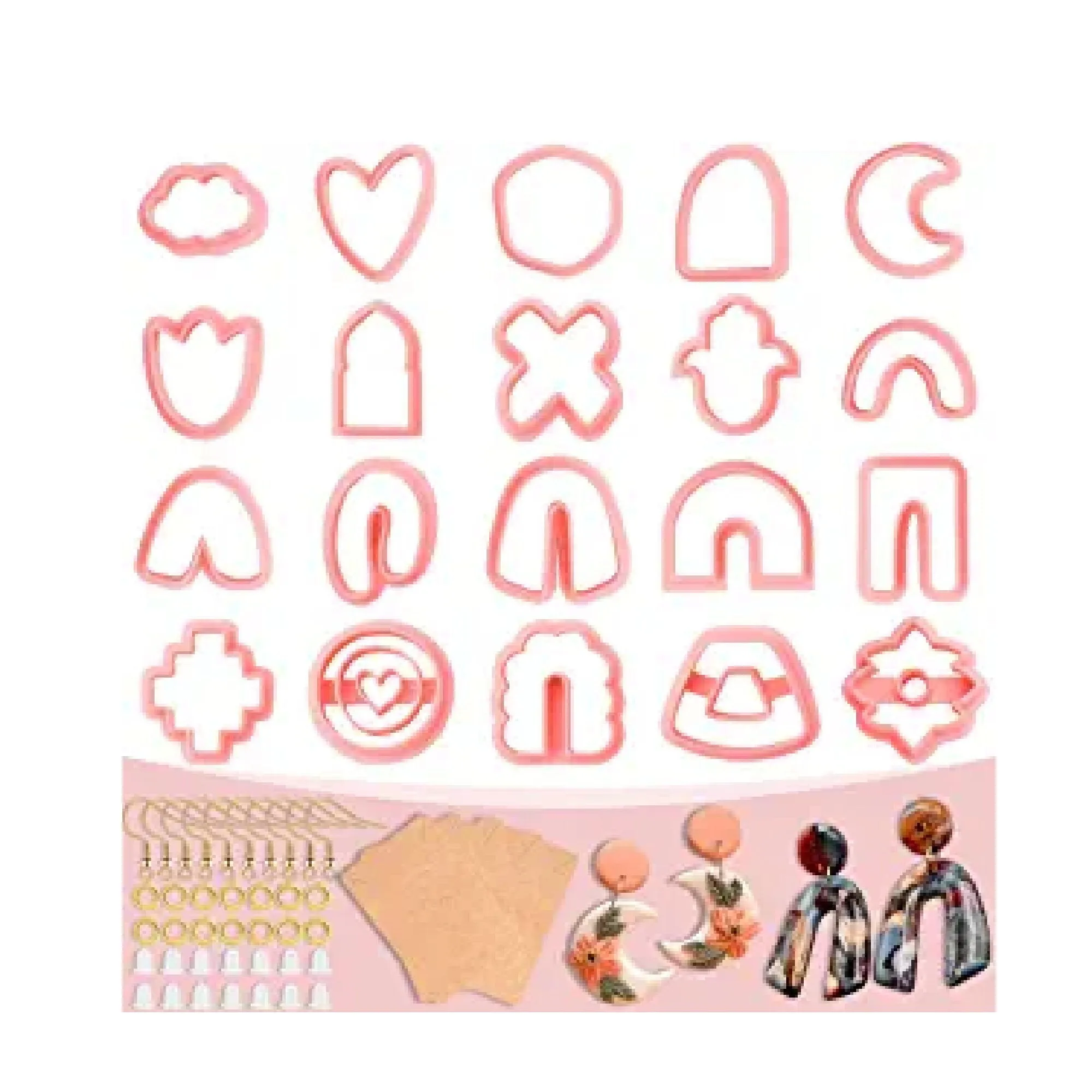 JARTIAN Polymer Clay Cutter Set | 20 Pieces Clay Earring Cutters For Polymer Clay Jewelry Supplies