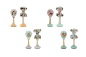 Kaper Kidz - WOODEN MARACA & BELL SET - Assorted Woodland