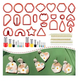 Keoker | Polymer Clay Cutter | Set Of 24 Plastic Clay Cutter Shapes For Jewelry With 16 Circle Shape Cutters