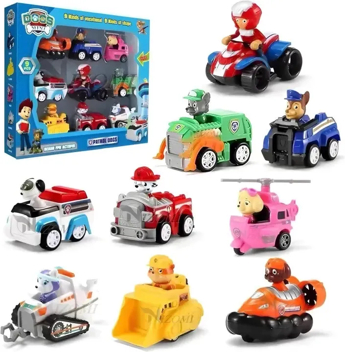 Kids Paw Petrol Die Cast Action Figure Set With Vehicles For Kids Paw Patrol Dogs Rescue Set