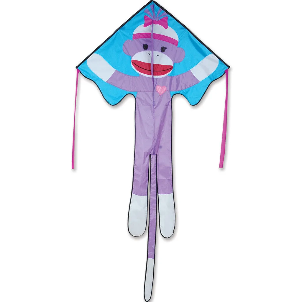 Large Easy Flyer Kite - Girly Sock Monkey