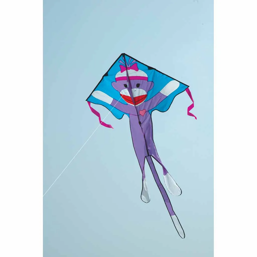 Large Easy Flyer Kite - Girly Sock Monkey