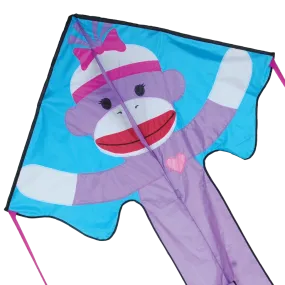 Large Easy Flyer Kite - Girly Sock Monkey