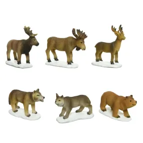 Lumineo Christmas Village Set of 6 Norwegian Wild Animal Figures