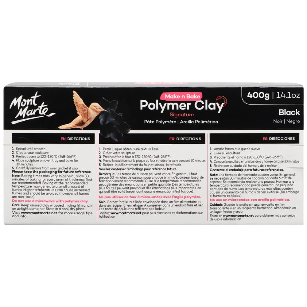 Make n Bake Polymer Clay Signature 400g (14.1oz) - Black