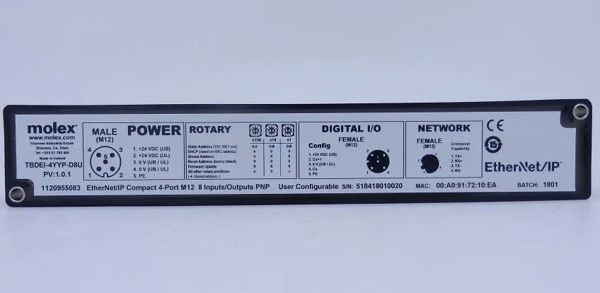Molex Brad HarshIO 4-Port 5-Pole M12 Digital Module For Ethernet/IP 1120955083
