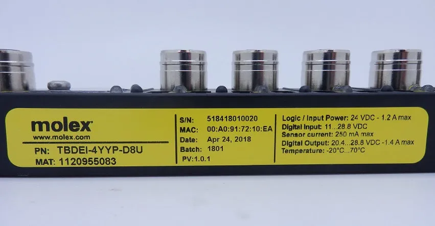 Molex Brad HarshIO 4-Port 5-Pole M12 Digital Module For Ethernet/IP 1120955083
