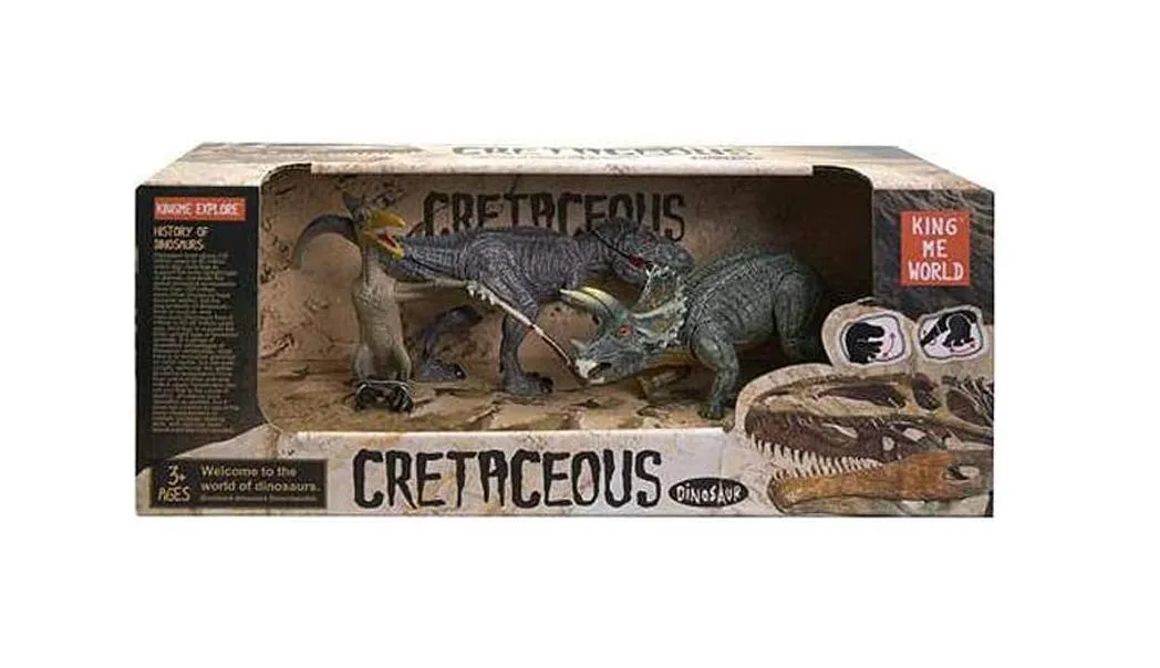 Movable Realistic 5.5" Dinosaur Figures, 3-Pack Assortment: Tyrannosaurus Rex, Triceratops, Pterodactyl, Stegosaurus, Brachiosaurus, and Spinosaurus