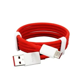 Oneplus 5T Dash Type C Cable Charging & Data Sync Cable-Red-100CM
