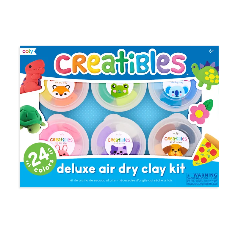 Ooly Creatibles DIY Air Dry Clay Kit 24 Colours Playdough Sand Toys Art and craft for kids 6yrs 