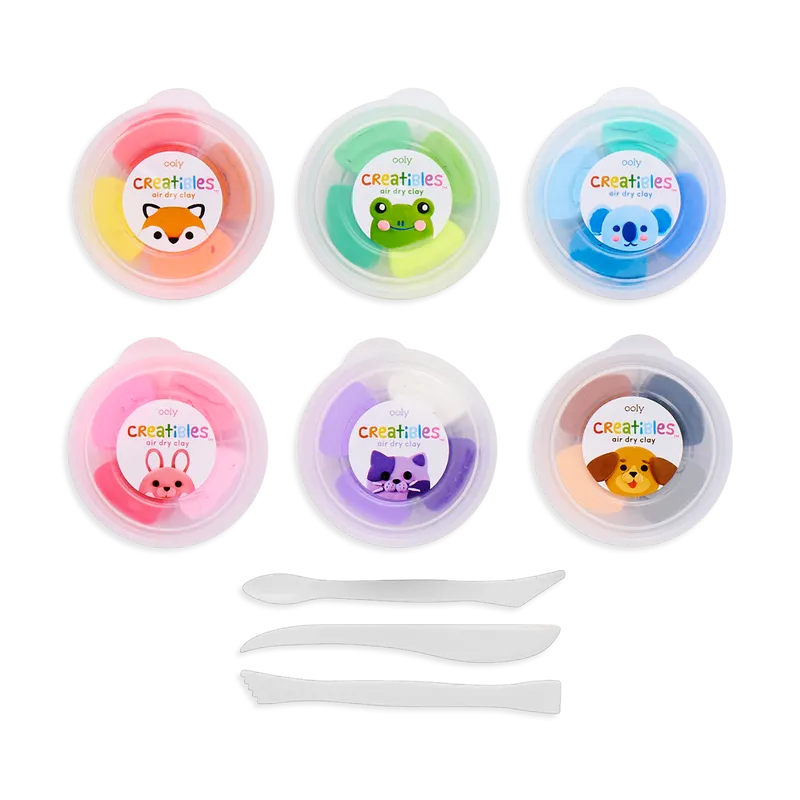 Ooly Creatibles DIY Air Dry Clay Kit 24 Colours Playdough Sand Toys Art and craft for kids 6yrs 