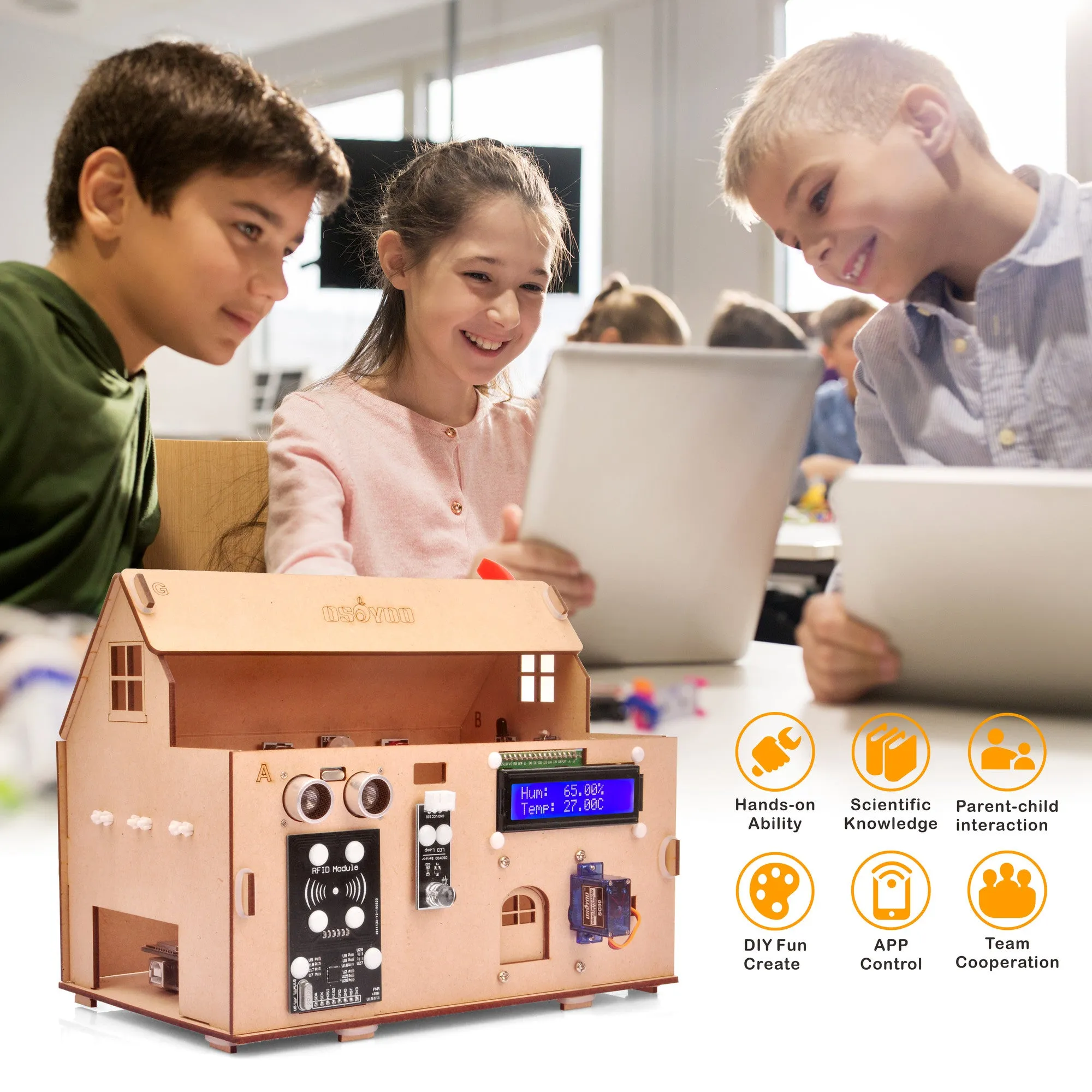 OSOYOO Smart Home IoT Starter Kit V2 for Arduino MEGA2560,Learning STEM Electronic Engineering Coding Programming
