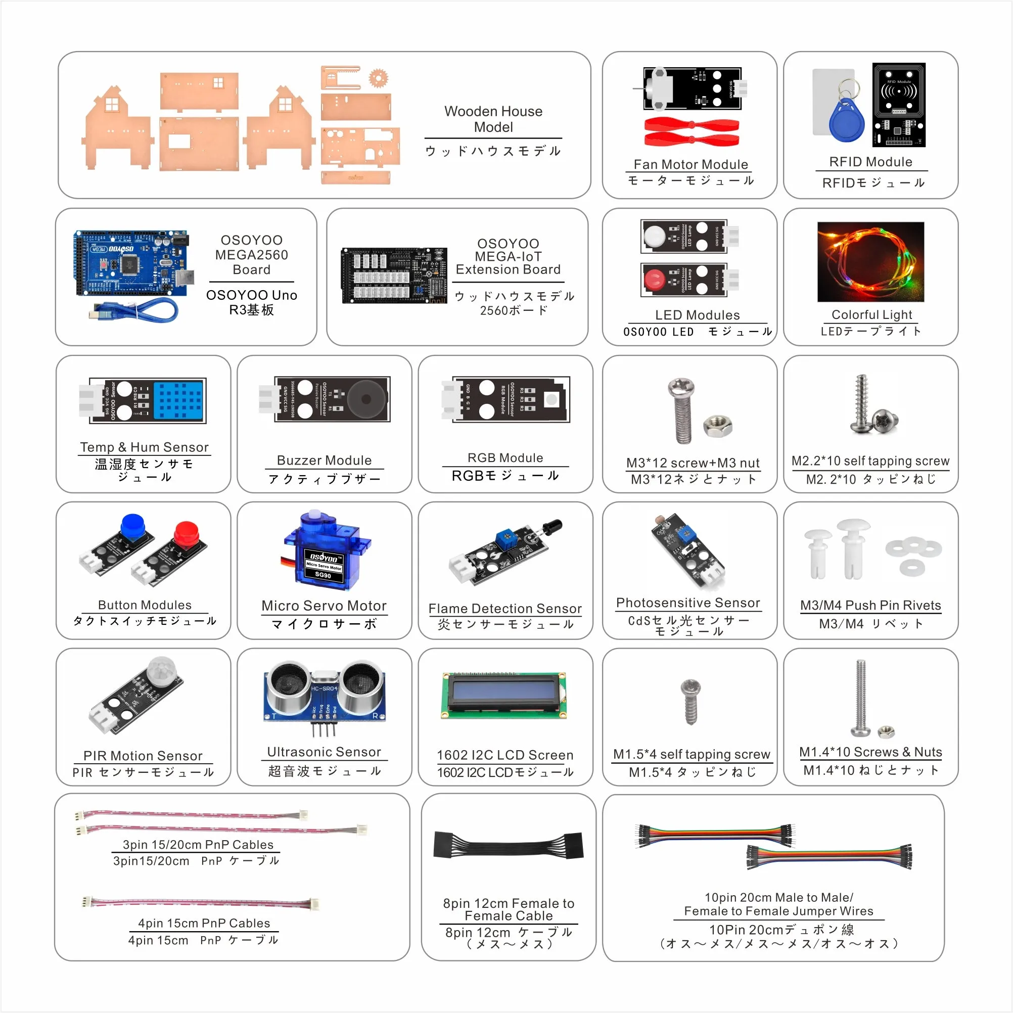 OSOYOO Smart Home IoT Starter Kit V2 for Arduino MEGA2560,Learning STEM Electronic Engineering Coding Programming