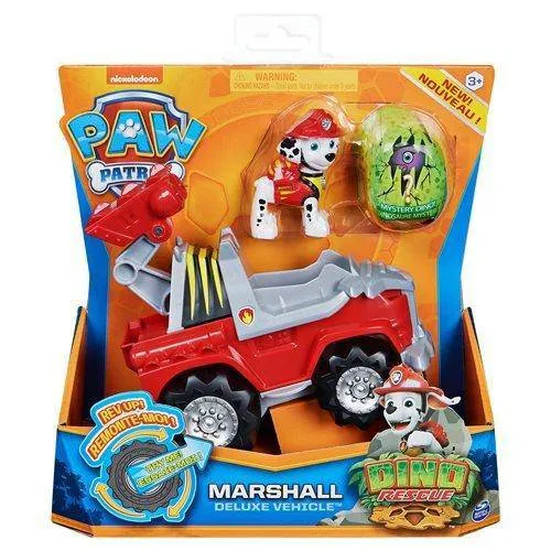 PAW Patrol Dino Rescue Deluxe Rev-Up Vehicle and Figure - Marshall