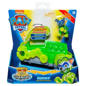 Paw Patrol Mighty Pups Charged Up Themed Vehicle Rocky Deluxe Vehicle