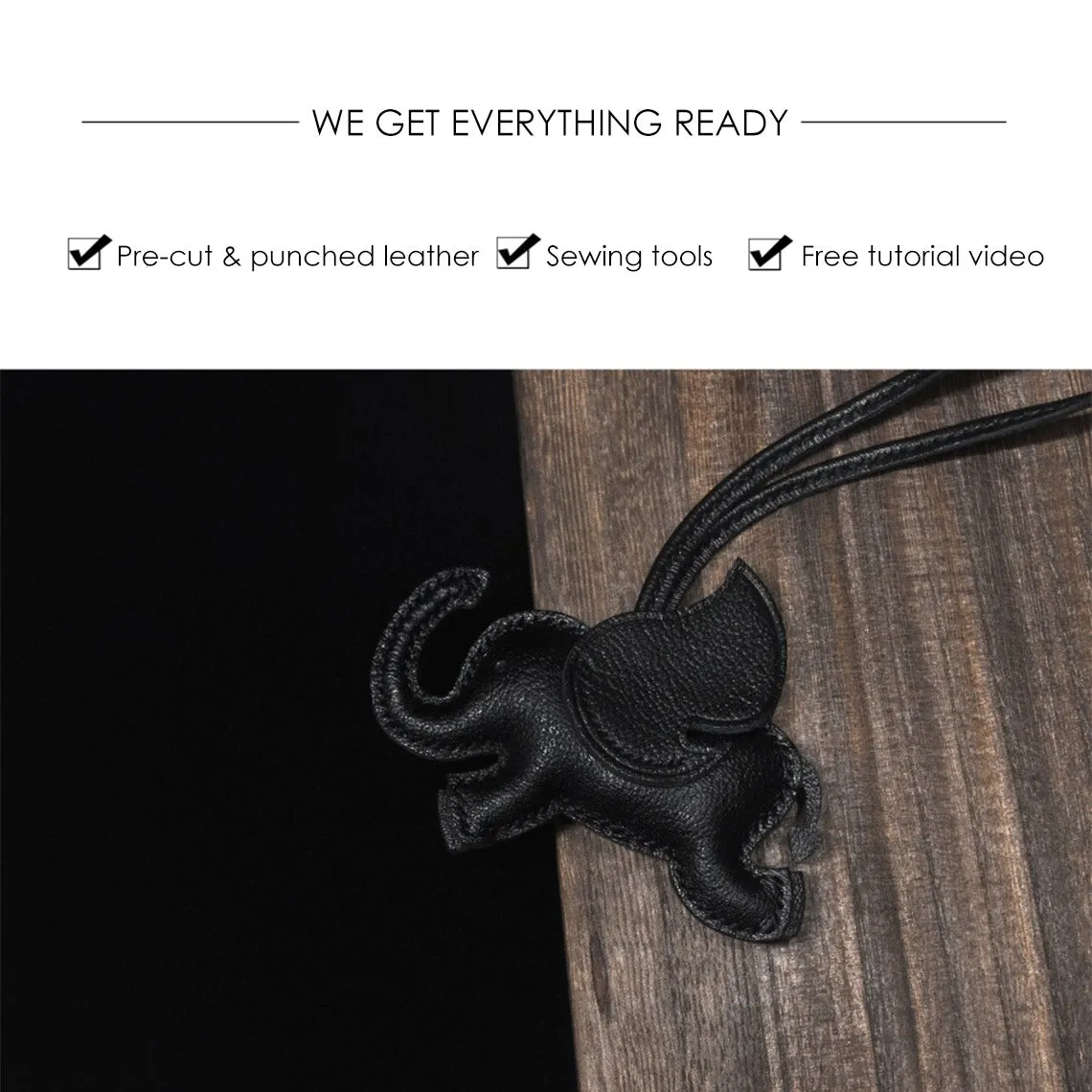 POPSEWING® Sheep Leather Elephant Charm DIY Kits