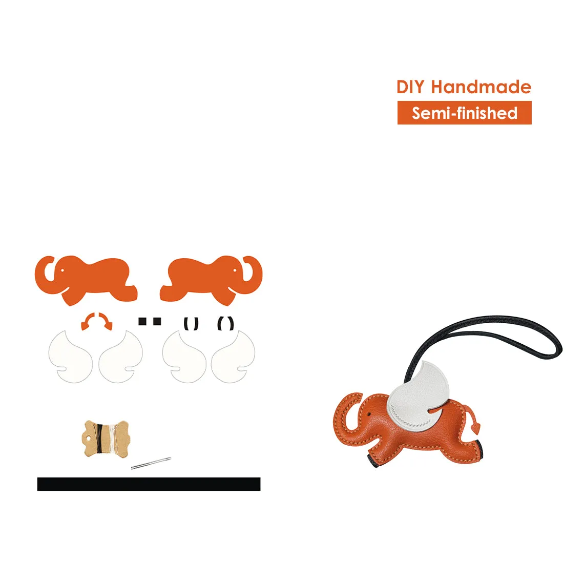 POPSEWING® Sheep Leather Elephant Charm DIY Kits
