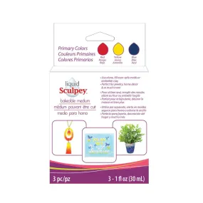 Sculpey Liquid Bakeable Medium Multi-Pack - Primary Colours