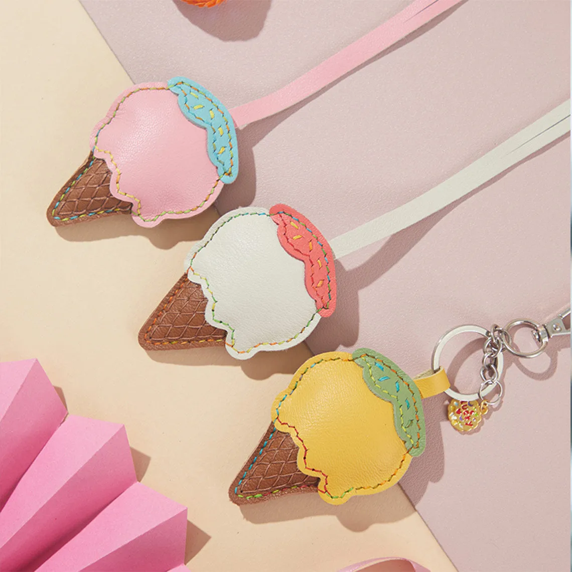 Sheep Leather Ice Cream Charm DIY Kits