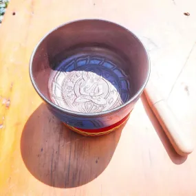Singing Bowl - 6" Etched Blue Aluminum