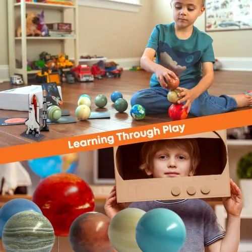 Solar System for Kids - Planets for Kids Solar System Toys - Planet Balls - Stress Balls for Kids - Space Toys - Astronaut Toys - Planet Toys for Kids 3-5 - Space Balls - Planet Flash Cards – Pluto