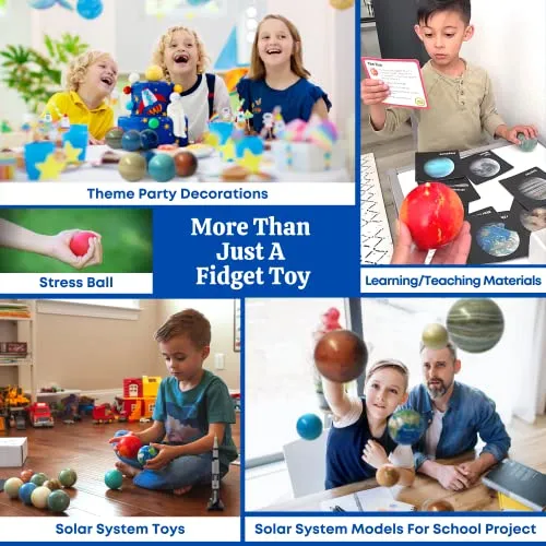 Solar System for Kids - Planets for Kids Solar System Toys - Planet Balls - Stress Balls for Kids - Space Toys - Astronaut Toys - Planet Toys for Kids 3-5 - Space Balls - Planet Flash Cards – Pluto