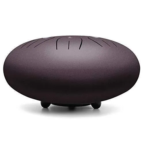 Steel Tongue Drum - 11 Notes 12 inches - Percussion Instrument -Handpan Drum with Bag, Music Book, Mallets, Finger Picks (12'', Dark Purple)