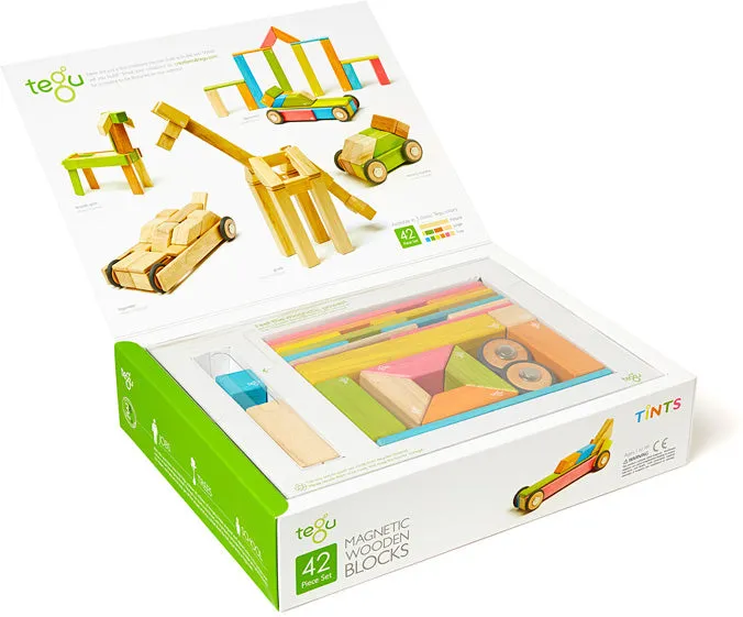 Tegu Tints 42 pc. Magnetic Wooden Blocks Set