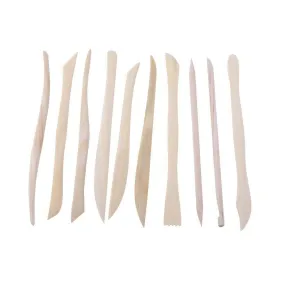 WOODEN POLYMER CLAY TOOL SET OF 10